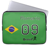 Personalized Brasil Flag Soccer Fan Player Gear Laptopschutzhülle (Vorderseite)