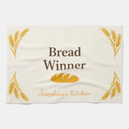 Personalized Bread Winner Trendy Elegant Tea Towel Geschirrtuch