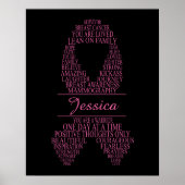 Personalized Breast Cancer Ribbon Wall Art Poster (Vorne)