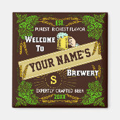 Personalized Brewery Welcome: Hops Barley Beer Magnet (Vorne)