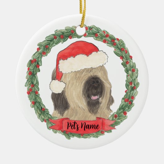 Personalized Briard Christmas Keramik Ornament (Vorne)