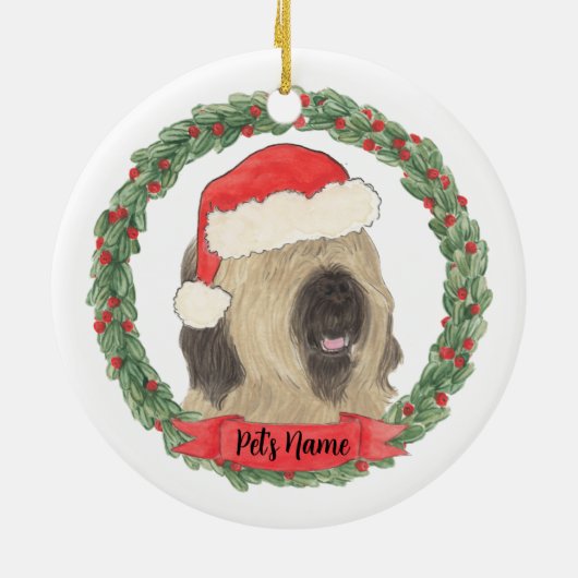 Personalized Briard Christmas Keramik Ornament (Hinten)