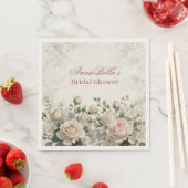 Personalized Bridal Shower Napkins | Blush Rose Serviette (Beispiel)