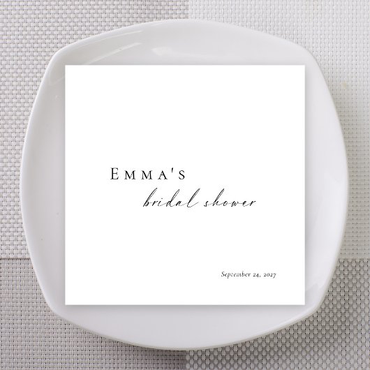 Personalized Bridal Shower Napkins | Minimalist Serviette