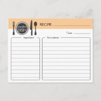 Personalized Bridal Shower Recipe Card