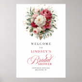 Personalized bridal shower welcome sign floral des poster (Vorne)