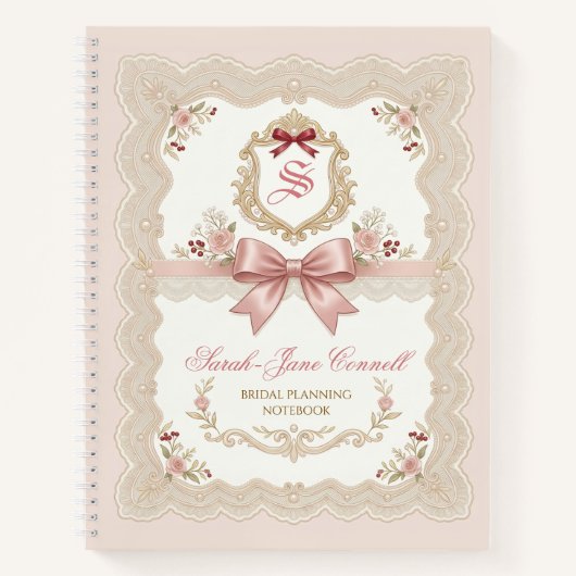 Personalized Bridal Wedding Planning Notebook Notizblock (Vorderseite)
