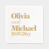 Personalized Bride and Groom Wedding Reception Servietten Mit Folie (Vorderseite)