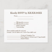 Personalized Bride & Groom RSVP and Menu Postcard Einladungspostkarte (Vorderseite)