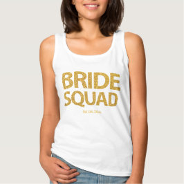 Personalized Bride Squad Golden Sequins Tank Top