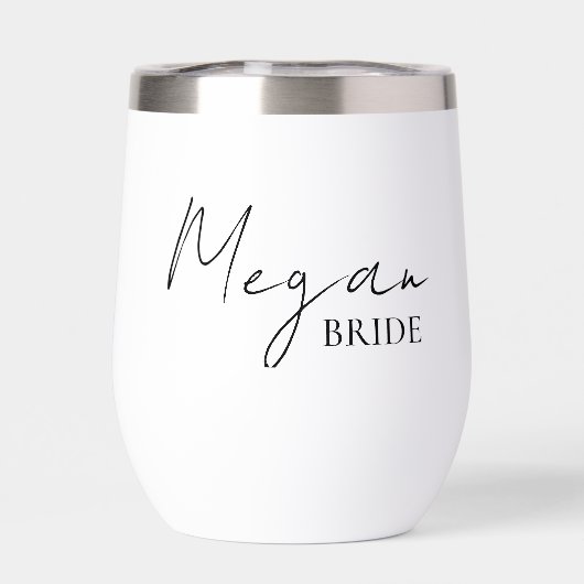 Personalized Bride Thermal Wine Tumbler Custom Nam (Rückseite)