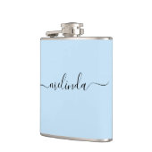 Personalized Bridesmaid Gift Pastel Blue Wedding Flachmann (Links)