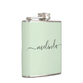 Personalized Bridesmaid Gift Pastel Green Wedding Flachmann (Rechts)