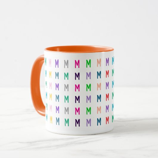 Personalized Bright and Fun Kids Colorful Monogram Tasse (Vorderseite Links)