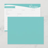 Personalized Bright Blue & White Recipe Card Postkarte (Vorne/Hinten)