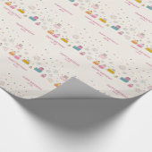 Personalized Bright Cakes W/ Confetti & Fireworks Geschenkpapier (Ecke)