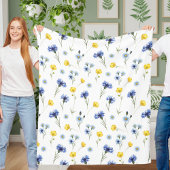 Personalized Bright Wildflower Poppy Cornflower Fleecedecke