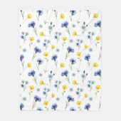 Personalized Bright Wildflower Poppy Cornflower Fleecedecke (Vorderseite)
