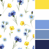 Personalized Bright Wildflower Poppy Cornflower Schürze