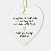 Personalized Brother Gold Heart Keepsake Keramik Ornament (Links)