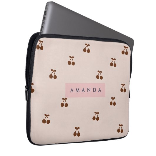 Personalized Brown Cherry Pattern  Laptopschutzhülle (Vorne Rechts)