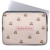 Personalized Brown Cherry Pattern Laptopschutzhülle (Vorderseite)