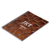 Personalized Brown Crocodile Leather Monogram Notizblock (Linke Seite)