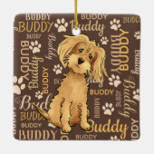 Personalized Brown Dog Keramikornament (Rückseite)