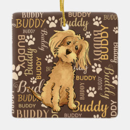 Personalized Brown Dog Keramikornament