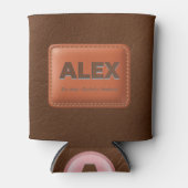 Personalized Brown Faux Leather Bachelor Party C Dosenkühler (Vorderseite)