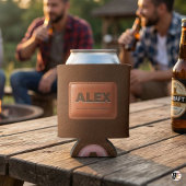 Personalized Brown Faux Leather Bachelor Party C Dosenkühler