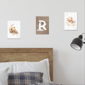 Personalized Brown Teddy Bear Nursery Poster Set (Schlafzimmer)