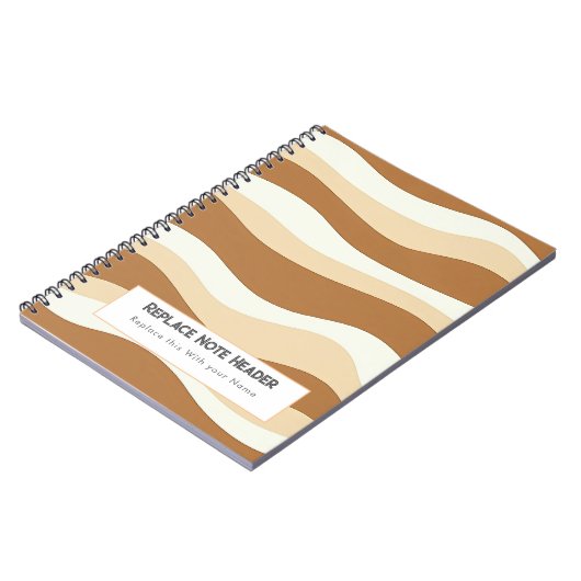 Personalized Brown Wave Patterned Notizblock (Linke Seite)