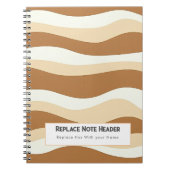 Personalized Brown Wave Patterned Notizblock (Vorderseite)