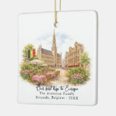 Personalized Brussels Belgium Travel Photo Keramikornament (Links)
