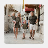Personalized Brussels Belgium Travel Photo Keramikornament (Rückseite)