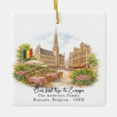 Personalized Brussels Belgium Travel Photo Keramikornament (Vorderseite)