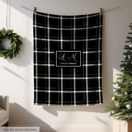 Personalized Buffalo Plaid Blanket in Trendy Color Fleecedecke