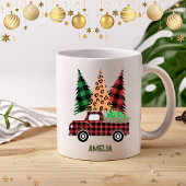 Personalized Buffalo Plaid Truck Kaffeetasse