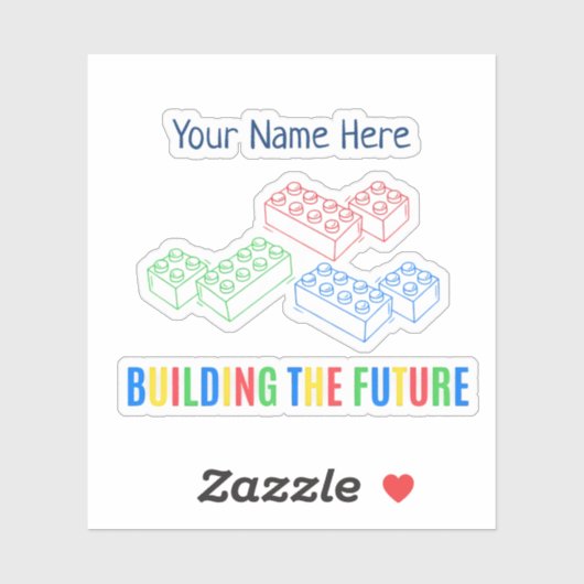 Personalized Building Bricks Aufkleber (Blatt)