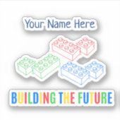 Personalized Building Bricks Aufkleber (Vorderseite)
