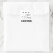 Personalized Building Bricks Quadratischer Aufkleber (Tasche)