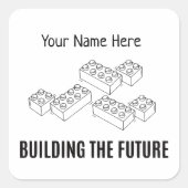 Personalized Building Bricks Quadratischer Aufkleber (Vorderseite)