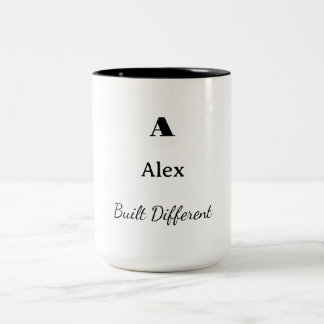 Personalized Built Different Coffee Mug Initial Zweifarbige Tasse