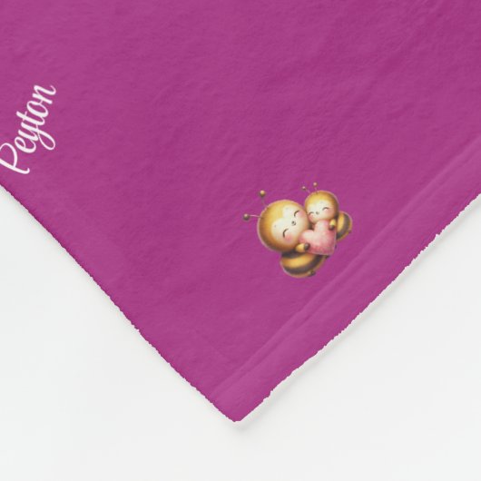 Personalized Bumble Bee Fleece Blanket (Ecke)