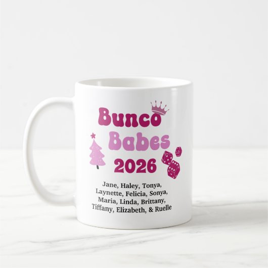 Personalized Bunco Babe  Kaffeetasse (Links)