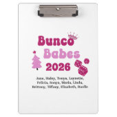 Personalized Bunco Babe  Klemmbrett (Vorderseite)