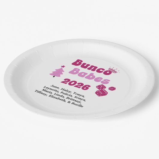Personalized Bunco Babe  Pappteller (Schrägansicht)