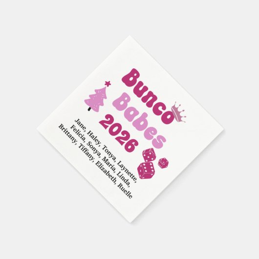 Personalized Bunco Babe  Serviette (Ecke)