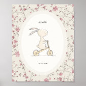 Personalized Bunny Art – Name Date Birth Nursery Poster (Vorne)